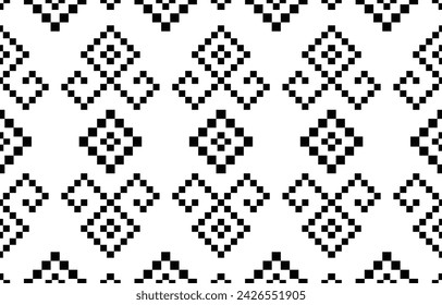 aztec seamless pattern.  rug textile print texture Tribal design, geometric symbols for logo, cards, fabric decorative works. traditional print vector illustration. on black and white background.