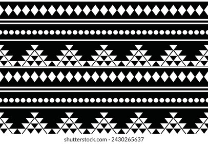 aztec seamless pattern.  rug textile print texture Tribal design, geometric symbols for logo, cards, fabric decorative works. traditional print vector illustration. on black and white background.