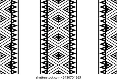 aztec seamless pattern.  rug textile print texture Tribal design, geometric symbols for logo, cards, fabric decorative works. traditional print vector illustration. on black and white background.