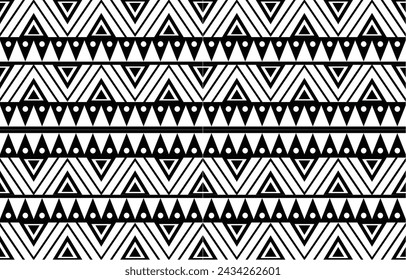 aztec seamless pattern.  rug textile print texture Tribal design, geometric symbols for logo, cards, fabric decorative works. traditional print vector illustration. on black and white background.