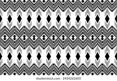 aztec seamless pattern.  rug textile print texture Tribal design, geometric symbols for logo, cards, fabric decorative works. traditional print vector illustration. on black and white background.