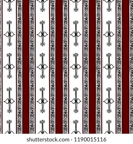 Aztec seamless pattern with unique tribal hand drawn multicolor background. Ethnic drawing symbol vector illustration for fashion wrapping and textile print.