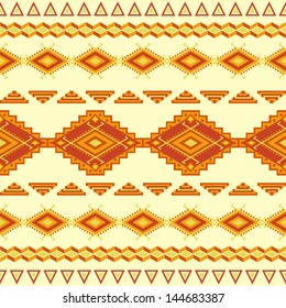 Aztec seamless pattern. Vintage soft colors. Can be used to web design, fabric design, printing on T-shirts, bags, decorative paper, etc. Swatches of seamless pattern included in the file.