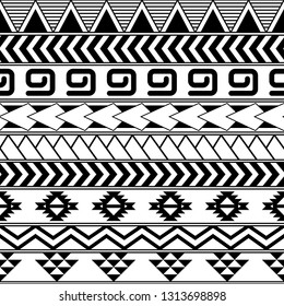 Aztec seamless tribal pattern. Vector illustration