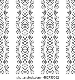 Aztec seamless vector pattern. Repeating geometric tiles. Modern stylish texture. Monochrome aztec design. Hand drawn tribe motif.
