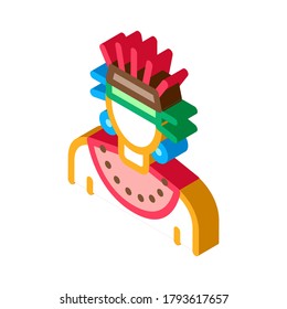 Aztec Shaman Icon Vector. Isometric Aztec Shaman Sign. Color Isolated Symbol Illustration