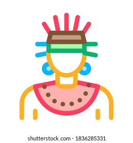 Aztec Shaman Icon Vector. Outline Aztec Shaman Sign. Isolated Contour Symbol Illustration