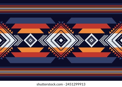 Aztec southwest border pattern. Vector Native American southwestern geometric stripes seamless pattern. Ethnic southwest pattern use for textile, border, tablecloth, table runner, runner rug, etc.
