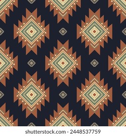 Aztec southwest colorful pattern. Vector native American southwestern geometric shape seamless pattern rustic bohemian style. Southwest geometric pattern use for textile, home decoration elements, etc