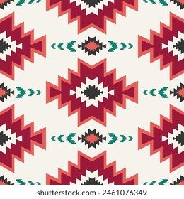 Aztec southwest colorful pattern. Vector colorful aztec geometric shape seamless pattern southwestern style. Ethnic geometric pattern use for fabric, textile, home decoration elements, upholstery, etc