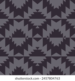 Aztec southwest monochrome gray pattern. Vector aztec southwestern geometric shape seamless pattern monochrome color. Ethnic geometric pattern use for textile, home decoration elements, upholstery.