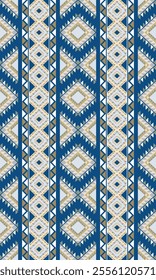 Aztec stripe pattern in blue shades. Aztec tribal inspired for scarf kerchief shirt fabric tablecloth pillow carpet rug phones cases clothing textile fabric print design.