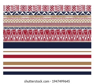 Aztec and stripe pattern tribal african print for apparel and others 