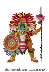 Aztec Strong Warrior With Spear