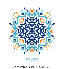 Aztec style colorful ornament. American indian pattern design. Tribal decorative template. Ethnic ornate background. EPS 10 vector illustration. 