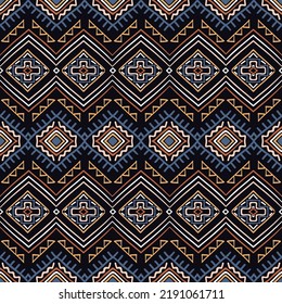 Aztec style seamless pattern. Abstract wallpaper with hand drawn elements ornament. Tribal print template.