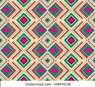 Aztec style seamless pattern with tribal ornament. Ornamental ethnic background collection. Can be used for fabric prints, surface textures, cloth design, wrapping. EPS 10 vector illustration.