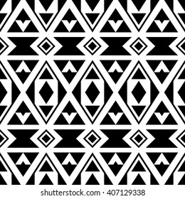 Aztec stylized vector background. Abstract seamless pattern with ethnic motives. Boho chic design.