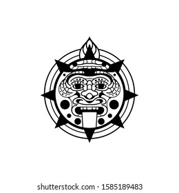 Aztec Sun God Culture Symbol Vector Illustration