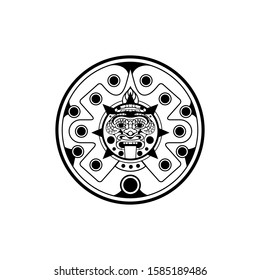 Aztec Sun God Culture Symbol Vector Illustration