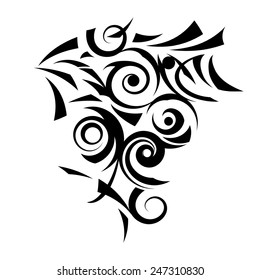 Aztec tattoo style in aggressive nature.