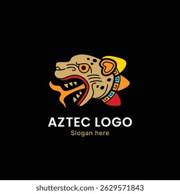 Aztec tiger head logo, aztec logo vector