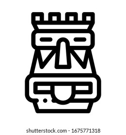 Aztec Totem Icon Vector. Outline Aztec Totem Sign. Isolated Contour Symbol Illustration