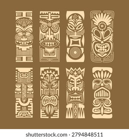 Aztec Totem Pole Object Illustration