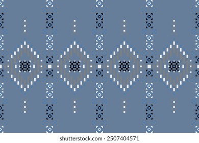 Aztec tradition style art geometric textile seamless pixel pattern, Design for fabric, Clothes, Curtain, Carpet, Scarf, Wrap, Handcraft,  Wallpaper, Background and Vector illustration 