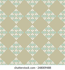 Aztec tribal art seamless pattern. Ethnic Mexican print. Folk repeating background texture
