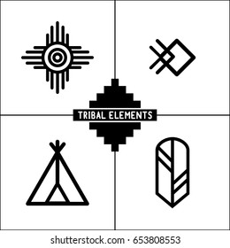 Aztec Tribal Elements Icons