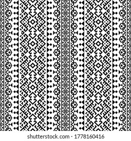 Aztec tribal ethnic pattern vector in black and white color