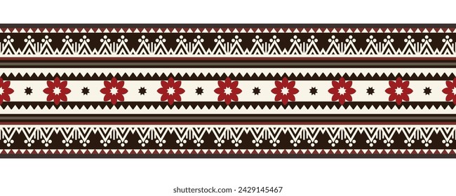 Aztec tribal geometric ethnic seamless pattern. Ethnic oriental stripe border ornament vector. Vintage Native American African Mexican. Traditional ornament. Design textile, fabric, carpet, wrapping.
