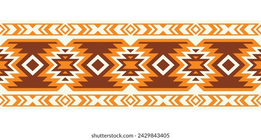 Aztec tribal geometric ethnic seamless pattern. Ethnic oriental stripe border ornament vector. Vintage Native American African Mexican. Traditional ornament. Design textile, fabric, carpet, wrapping.