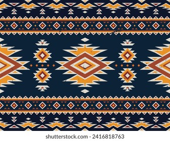Aztec tribal geometric grunge texture. Vintage vector background. Seamless stripe pattern. Traditional ornament ethnic style. Design for textile, fabric, clothing, curtain, rug, ornament, wrapping.