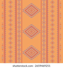 Patrón geométrico tribal azteca estilo étnico mexicano Diseño de arte popular tradicional Colorido para textiles, tela, alfombra, fondo, moda