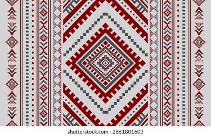 Patrón geométrico tribal azteca estilo étnico mexicano Diseño de arte popular tradicional Colorido para textiles, tela, alfombra, fondo, moda
