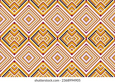 Aztec tribal geometric vector background in black red yellow white Seamless stripe pattern. Traditional ornament ethnic style. Design for textile, fabric, clothing, curtain, rug, ornament, wrapping.
