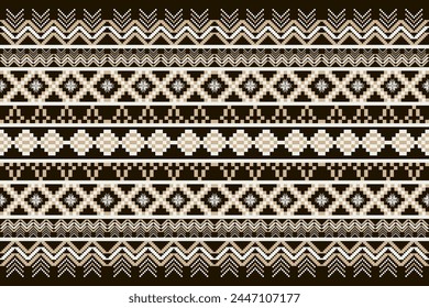 Aztec tribal geometric vector background Seamless stripe pattern. Traditional ornament ethnic style. Design for textile, fabric, clothing, curtain, rug, ornament, wrapping.