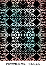 Aztec tribal mexican pattern. Hipster boho chic background with gradient mesh