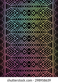 Aztec tribal mexican pattern. Hipster boho chic background with gradient mesh