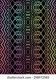 Aztec tribal Mexican pattern. Hipster boho chic background with gradient mesh