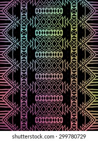 Aztec tribal mexican pattern. Hipster boho chic background with gradient mesh