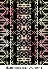 Aztec tribal mexican pattern. Hipster boho chic background with gradient mesh