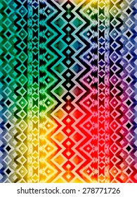 Aztec tribal mexican seamless pattern. Hipster boho chic watercolor background with gradient mesh  for phone case, t-shirt, textile