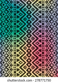 Aztec tribal mexican seamless pattern. Hipster boho chic watercolor background with gradient mesh  for phone case, t-shirt, textile