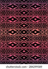 Aztec tribal mexican seamless pattern. Hipster boho chic background with gradient mesh for phone case, t-shirt, textile