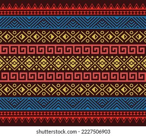 Aztec tribal seamless pattern, ethnic and tribal motifs, Background for textile, fabric, wallpaper, card template, wrapping paper, carpet, cover