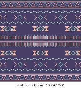 Aztec tribal seamless pattern geometric elements