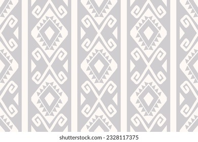 Aztec tribal stripes pattern. Vector monochrome grey color aztec tribal geometric drawing shape seamless pattern. African tribal pattern use for textile, wallpaper, mural, carpet, rug, cushion, etc.